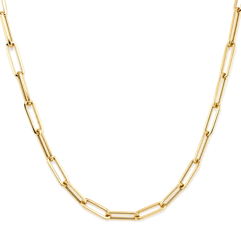 Paper Clip Link Gold Chain Necklace