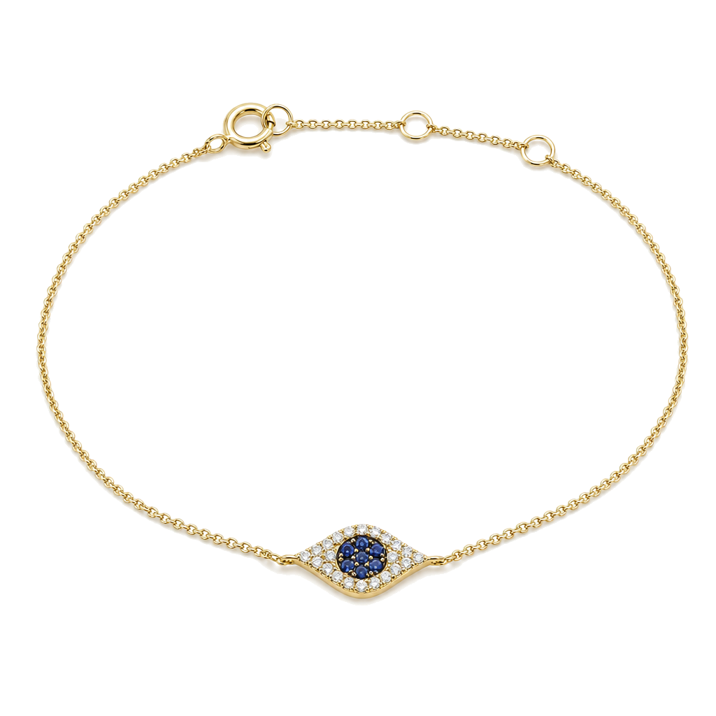 Sapphire & Diamond Evil Eye Bracelet