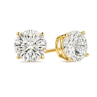 Classic Round Lab-Grown Diamond Stud Earrings worn on hand