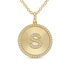 Radiating Diamond Initial Necklace, diamond, Izakov Fine Jewelry