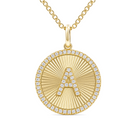 Radiating Diamond Initial Necklace, side view