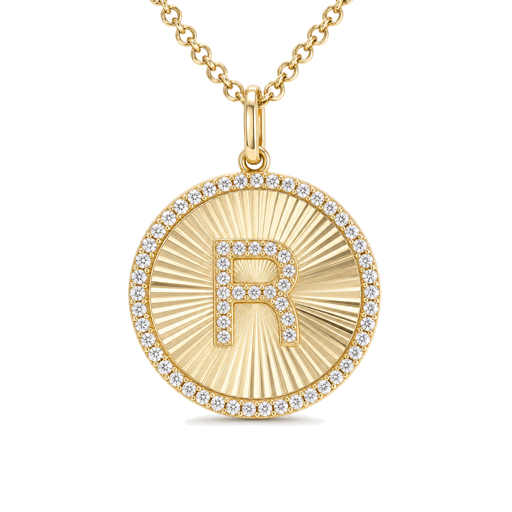 Radiating Diamond Initial Necklace, view 7