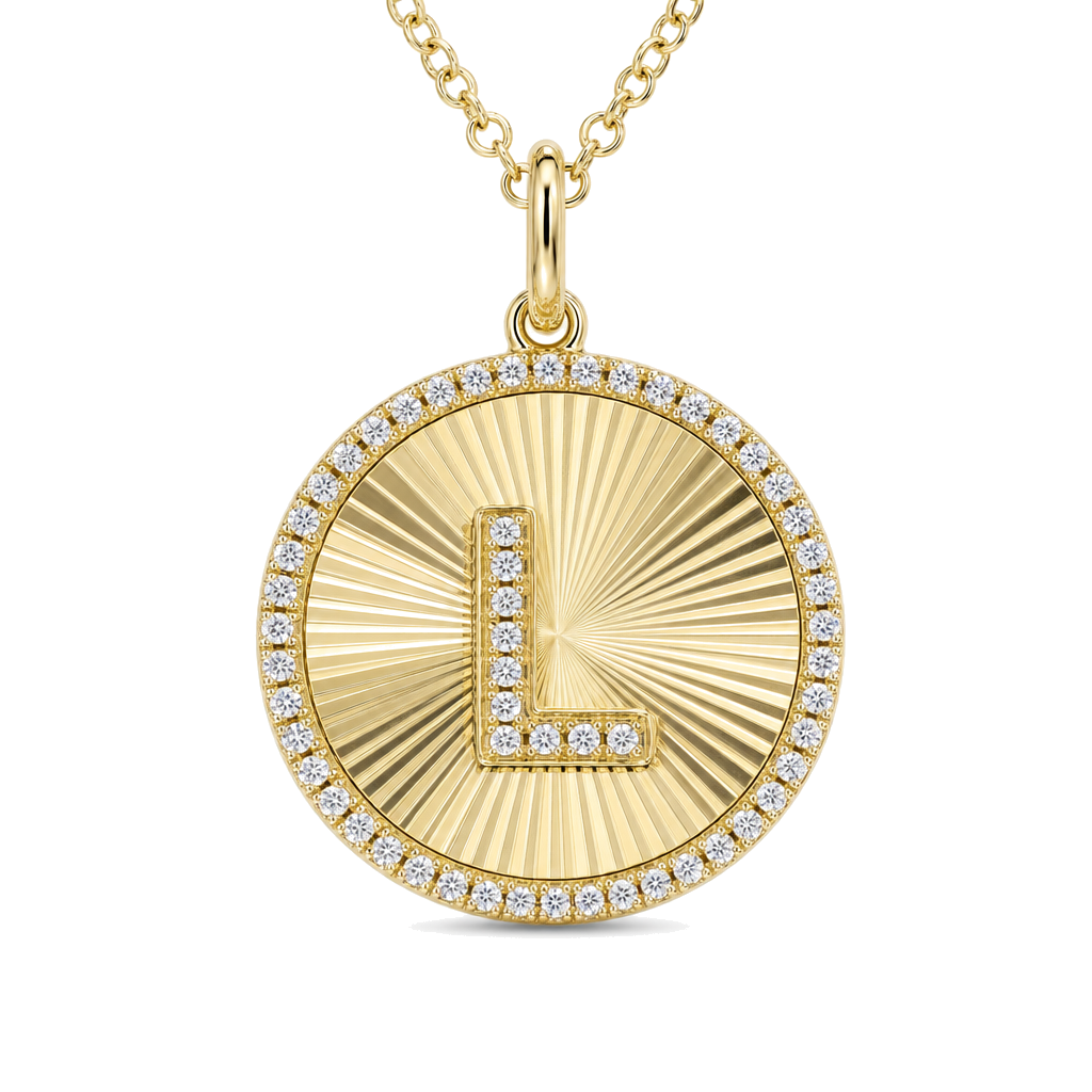 Radiating Diamond Initial Necklace, view 9