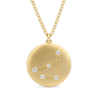 Constellation Zodiac Sign Coin Diamond Necklace