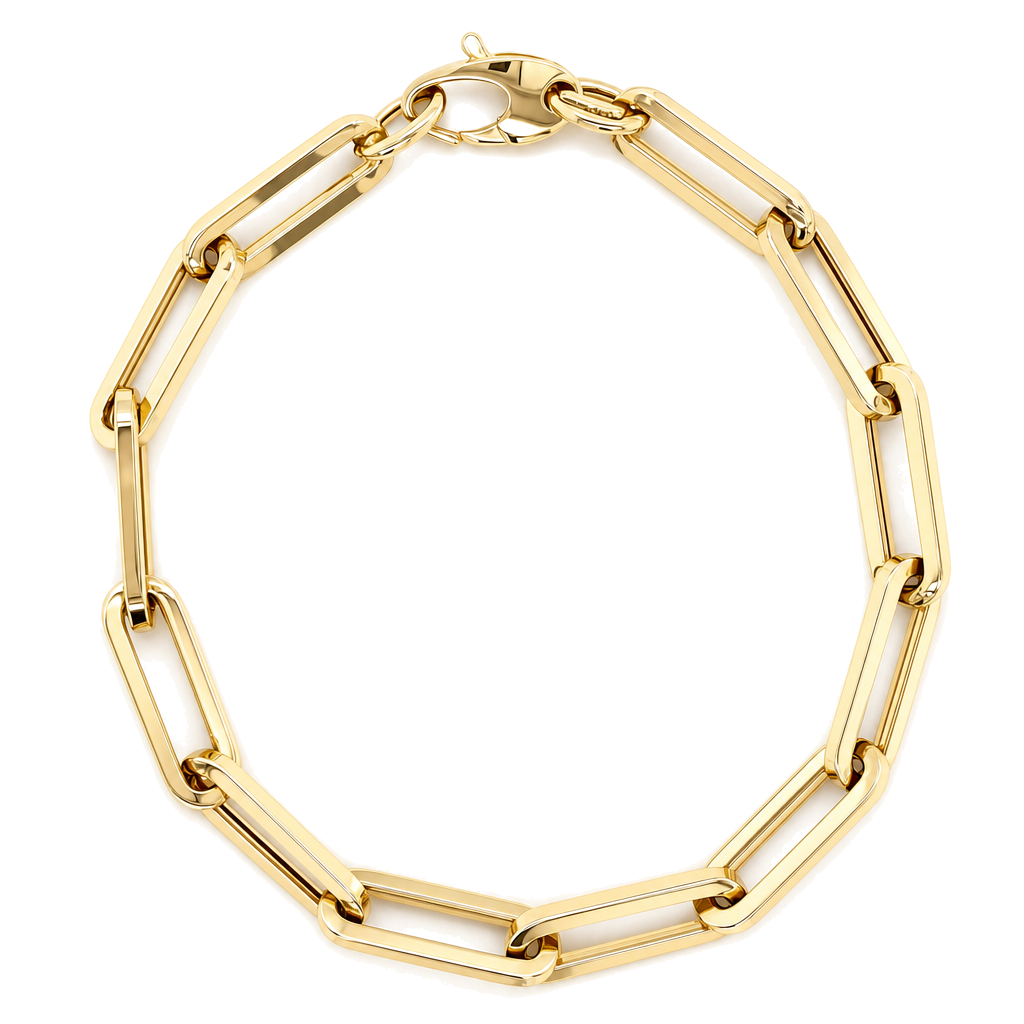 Paper Clip Link Gold Chain Bracelet