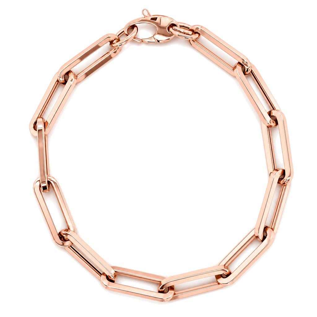 Paper Clip Link Gold Chain Bracelet