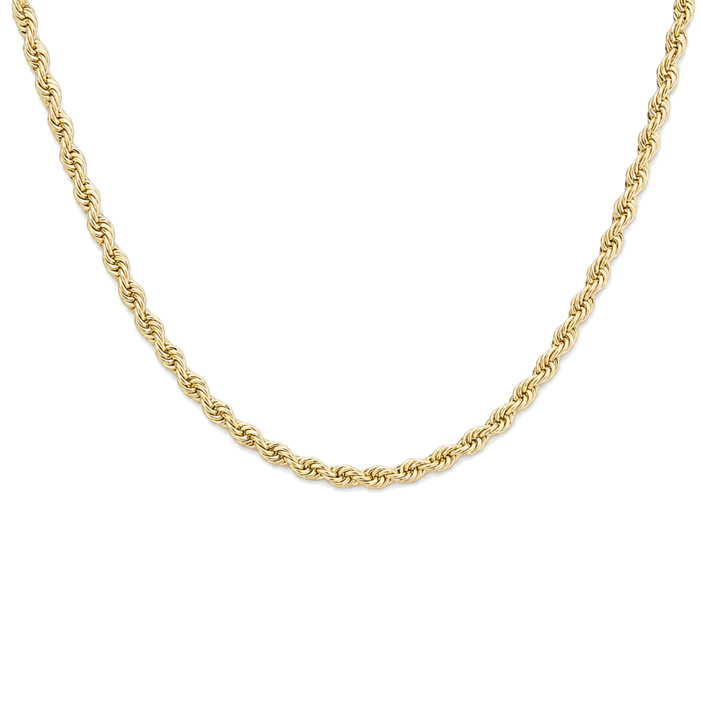 Rope Gold Chain Necklace worn on hand