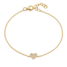 Micro Pave Diamond Heart Bracelet
