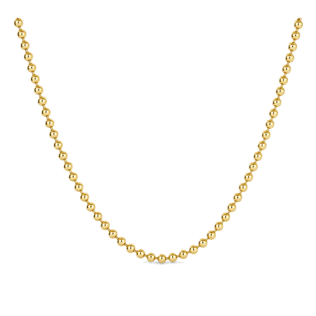 Beaded Ball Gold Chain Necklace