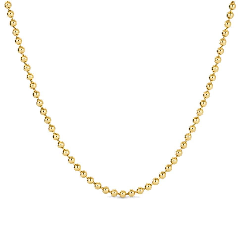 Beaded Ball Gold Chain Necklace