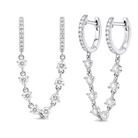 Diamond Chained Micro Pave Huggies