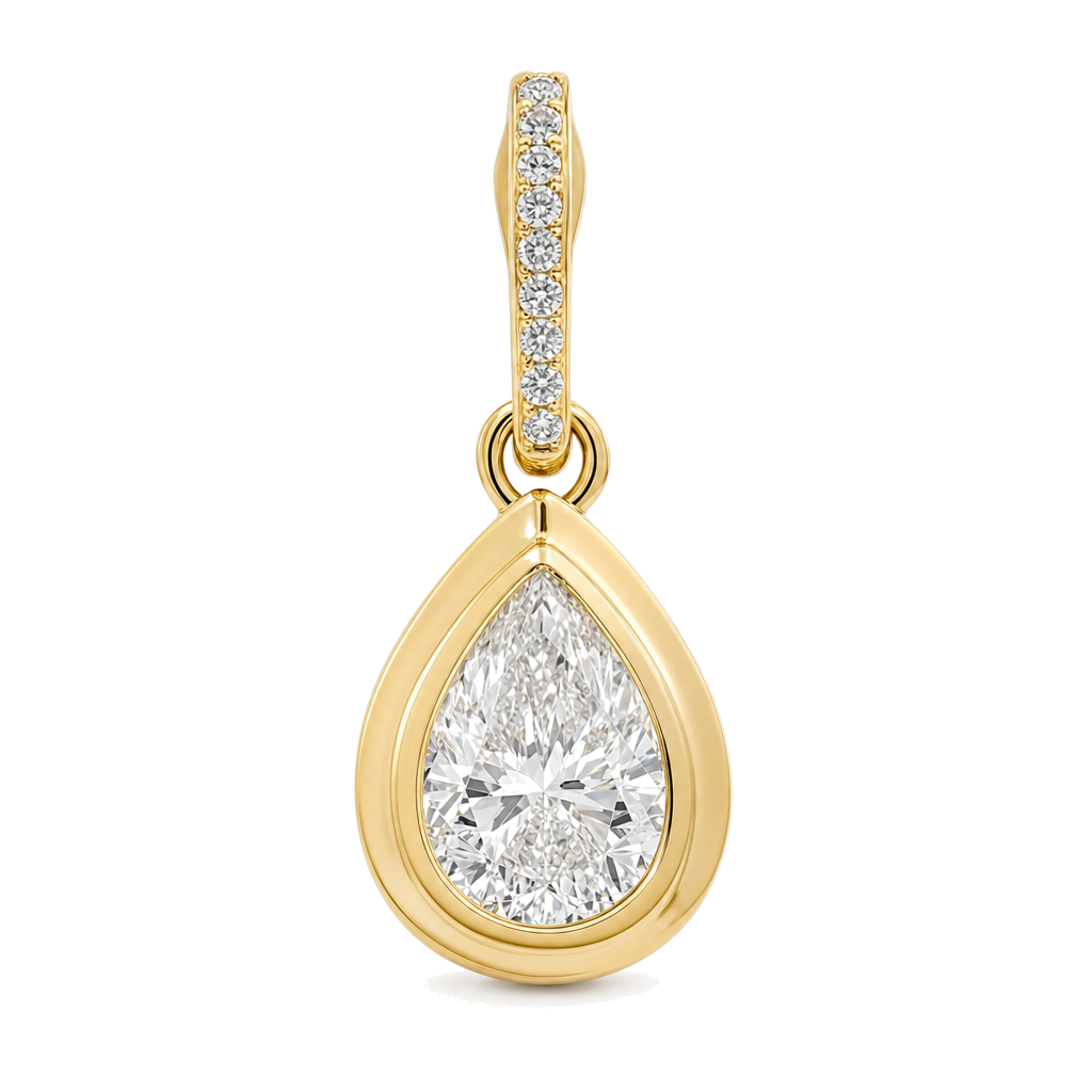 Round and Pear Lab Diamond Pendant