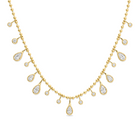 Round & Pear Lab Diamond Ball Chain Necklace