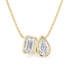 Emerald & Pear Lab Diamond Toi et Moi Necklace