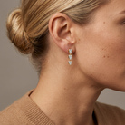 Pear Lab Diamond Graduated Bezel Drop Earrings — model shot