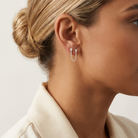 Pear Lab Diamond Double Stud Earrings — model shot