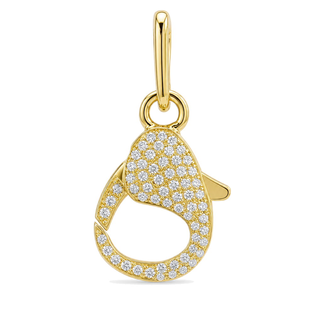 Micro Pave Diamond Lobster Charm Enhancer