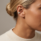Pear Lab Diamond Bezel Ear Cuff — model shot