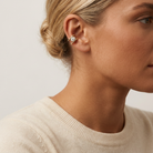Oval Lab Diamond Ear Cuff — model shot