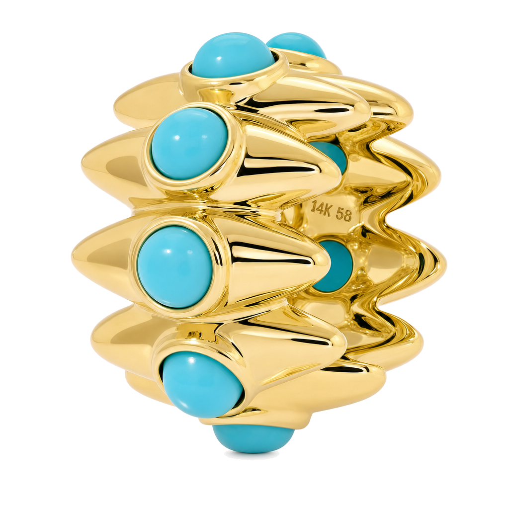 Spikes Turquoise Accented Rondelle