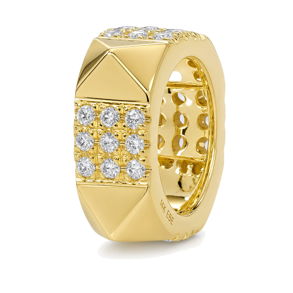 Round Pyramid Micro Pave Diamond Rondelle