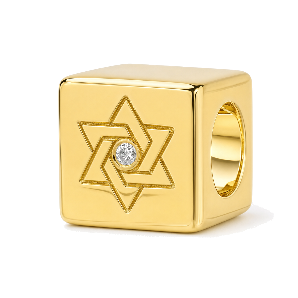 Cube Star of David Diamond Rondelle