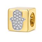 Cube Hamsa Diamond Rondelle