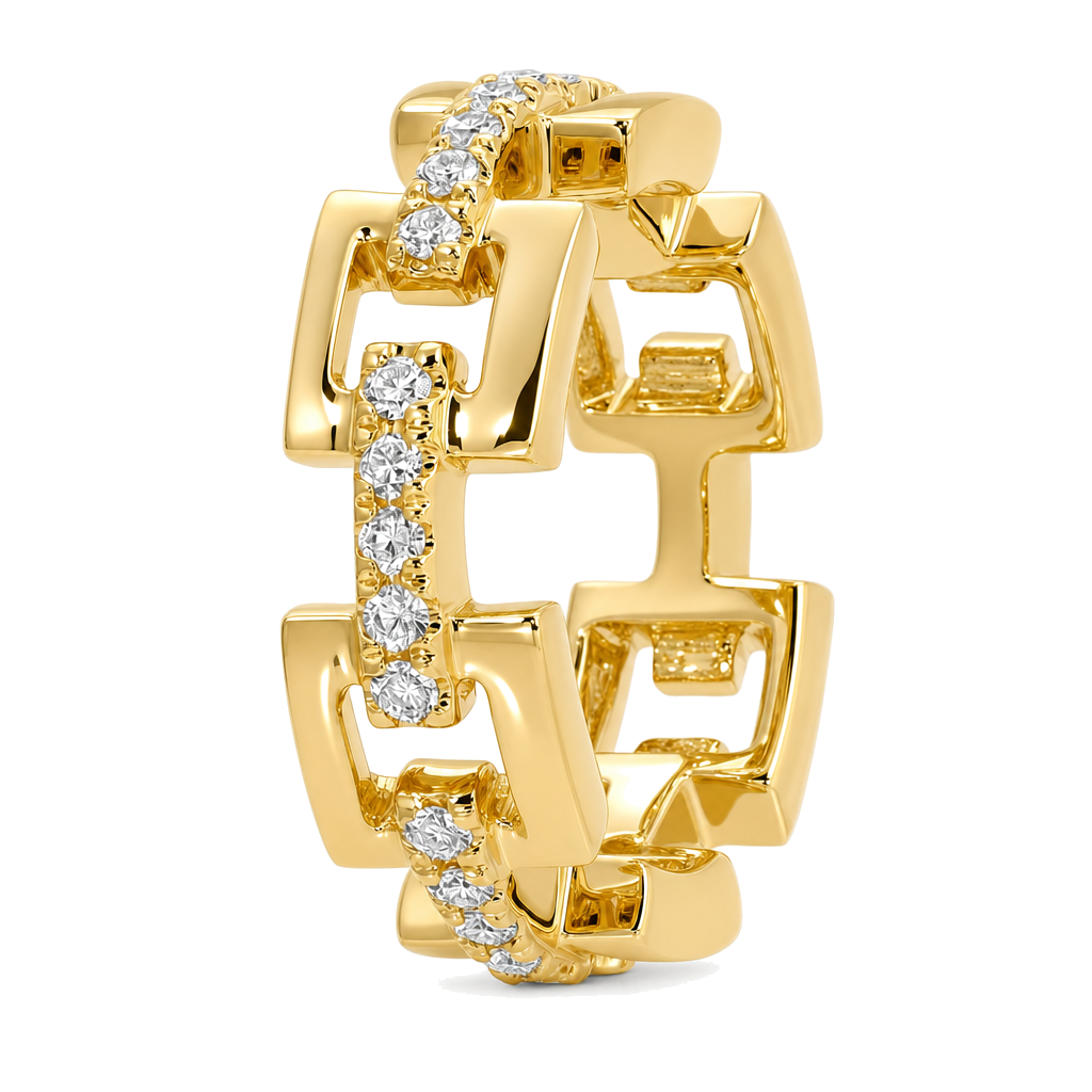Square Links Diamond Rondelle