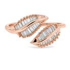Tropical Leaves Baguette Diamond Ring