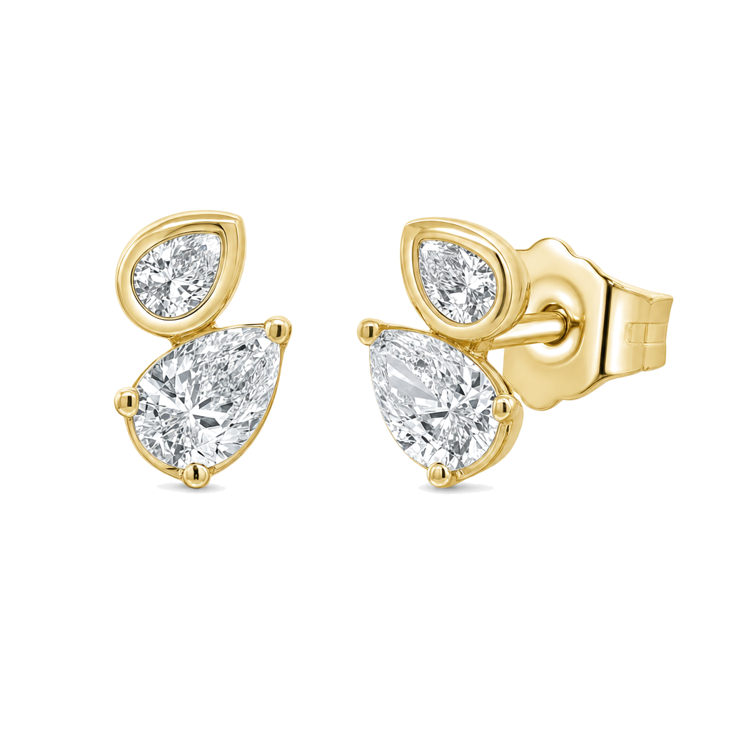 Double Pear Shaped Diamond Earrings