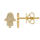 Petite Micro Pave Hamsa Diamond Earrings