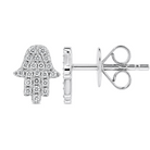 Petite Micro Pave Hamsa Diamond Earrings