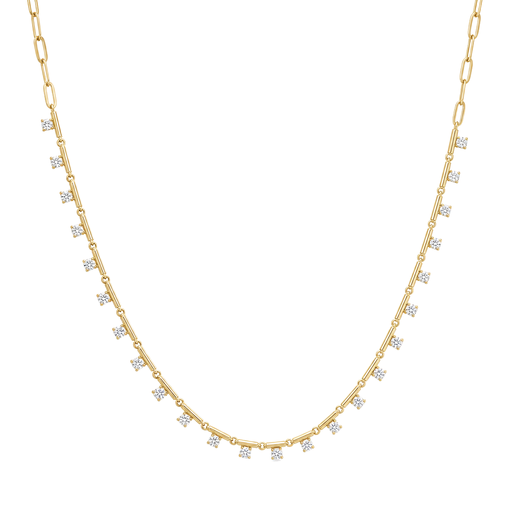 Bar Diamond Drop Station Necklace