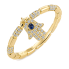 Dangling Hamsa Diamond Ring
