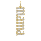 Diamond Pave Gothic Mama Necklace Charm