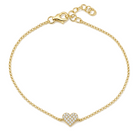 Micro Pave Diamond Heart Bracelet