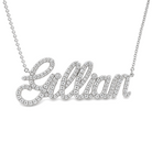 Personalized Script Nameplate Diamond Necklace