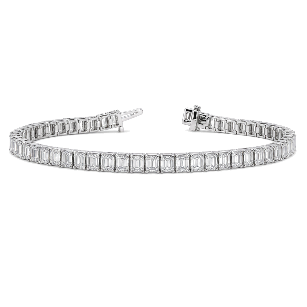 Lab-Grown Emerald Cut Diamond Tennis Bracelet