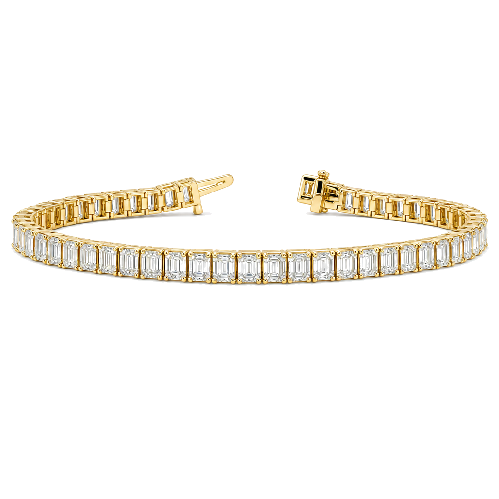 Lab-Grown Emerald Cut Diamond Tennis Bracelet
