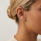 Radiating Butterfly Diamond Button Earrings — model shot