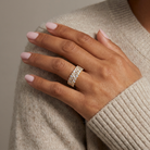Baguette Diamond Mosaic Ring — model shot