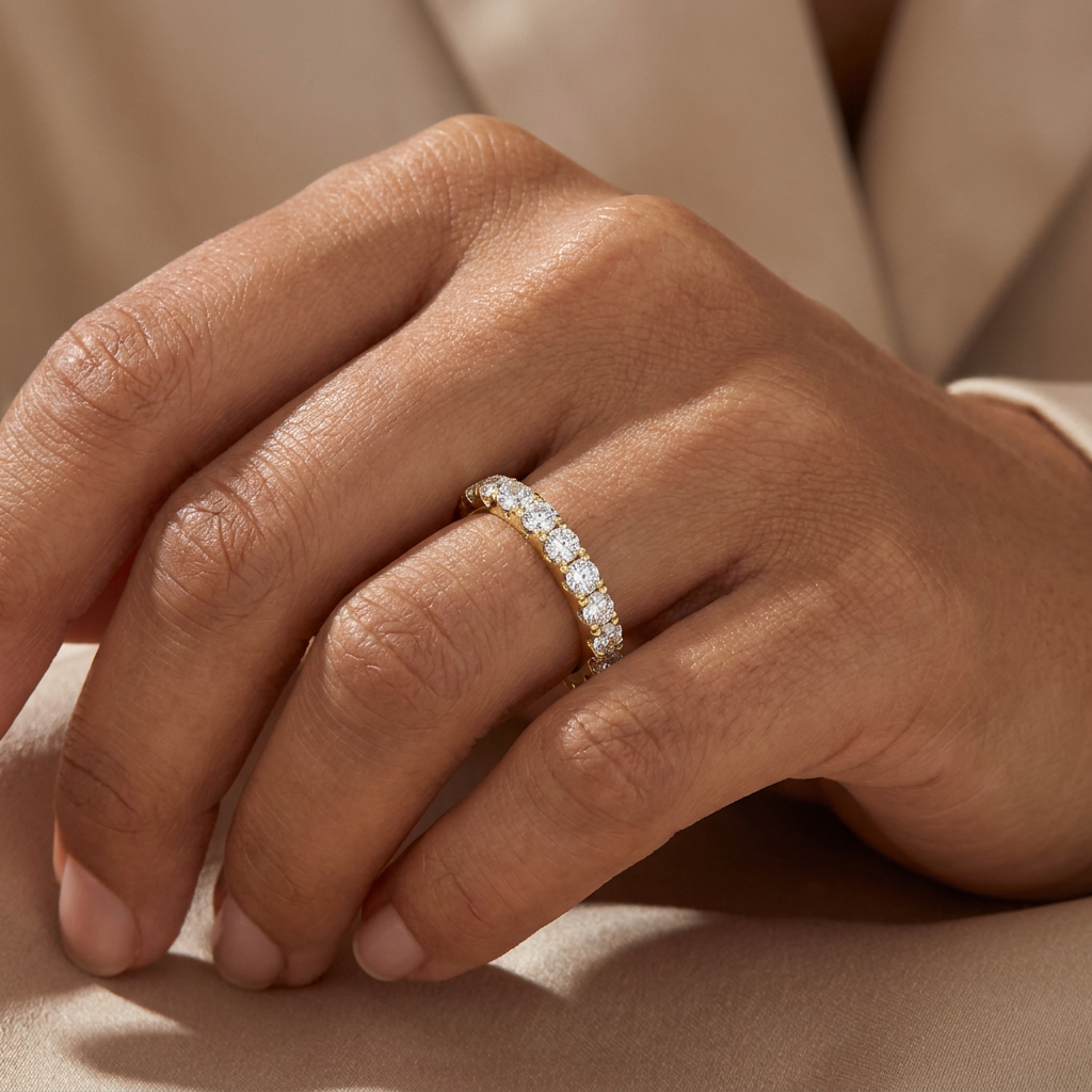 Classic Pave Lab Diamond Ring — model shot