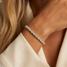 East-West Oval Lab-Grown Diamond Tennis Bracelet — model shot