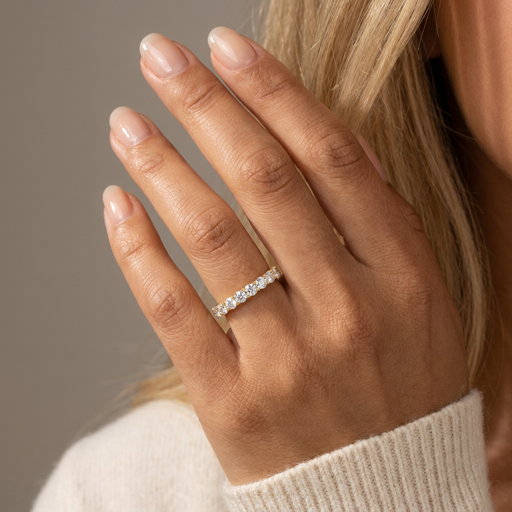 Classic Pave Lab Diamond Ring — model shot