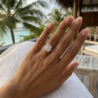 Cushion Diamond Pave Halo Engagement Ring — model shot