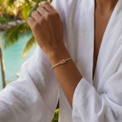 Rosette Diamond Bangle — model shot