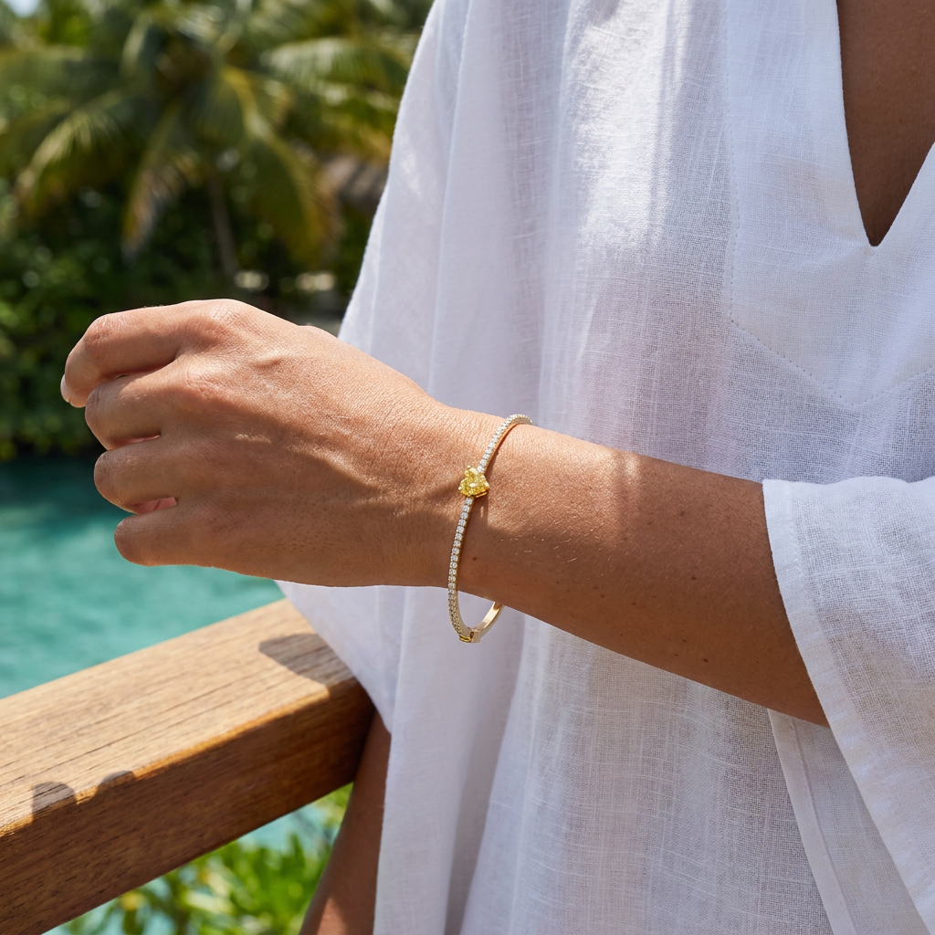 Delos Diamond Bangle — model shot