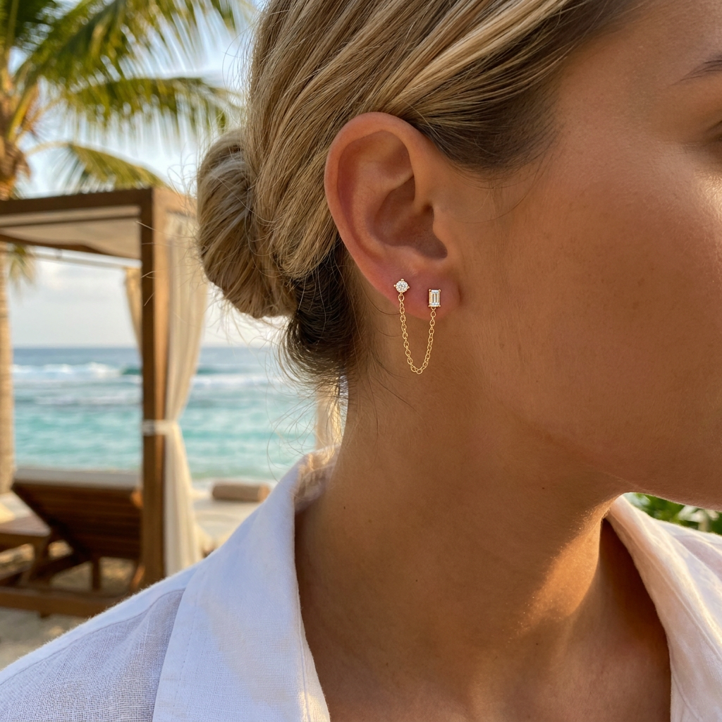 Maven Diamond Earrings — model shot