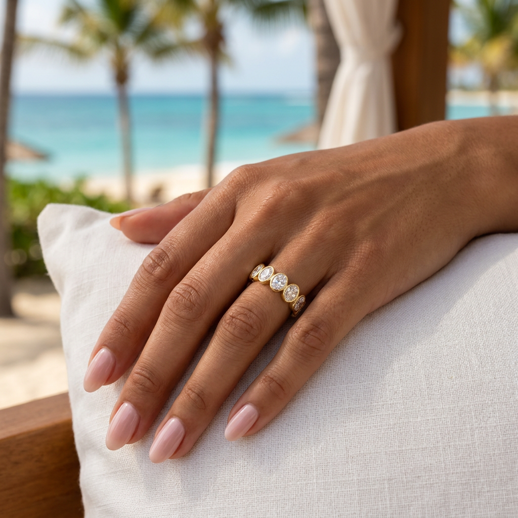 Elara Diamond Ring — model shot