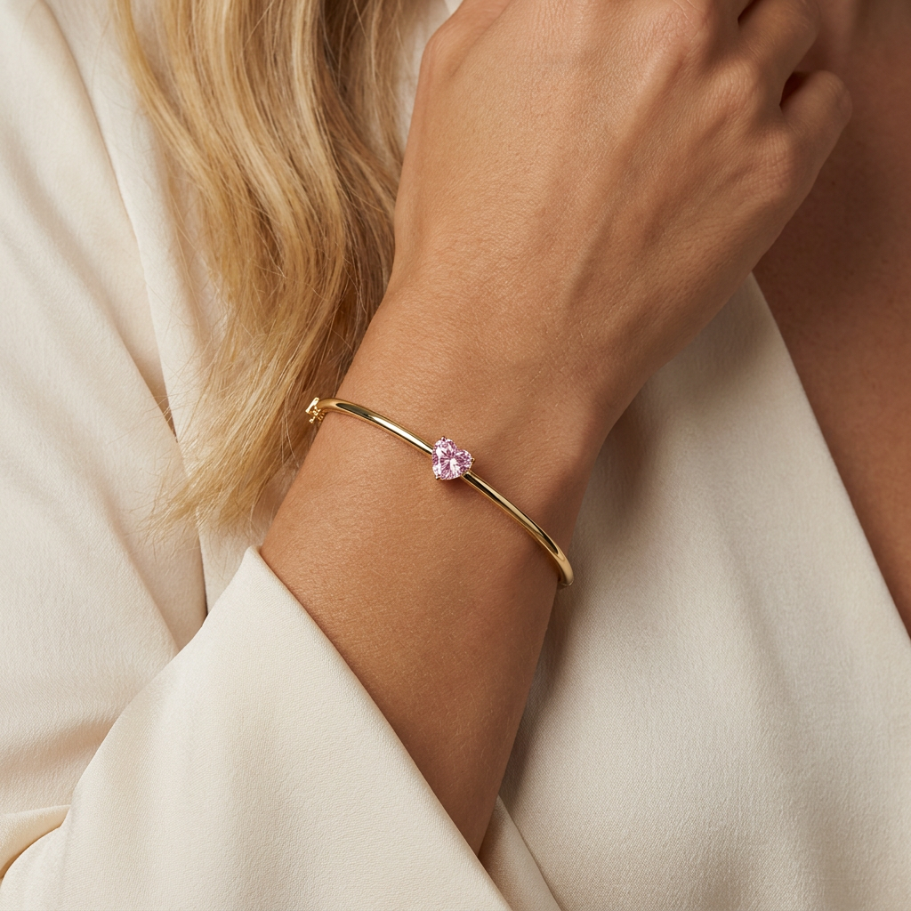 Roseau Diamond Bangle — model shot